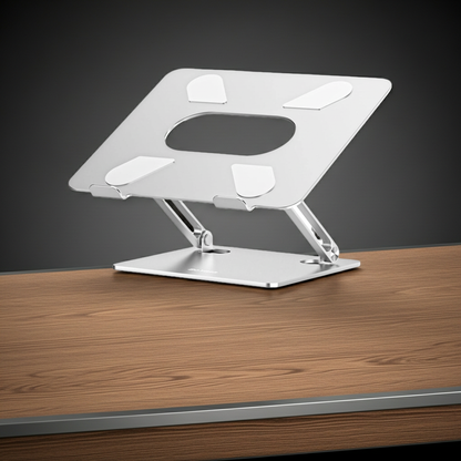 Laptop Stand, Adjustable Multi-Angle Laptop Holder, Compatible for Laptops up to 17 Inches, Sturdy Aluminum & Silicone, Silver