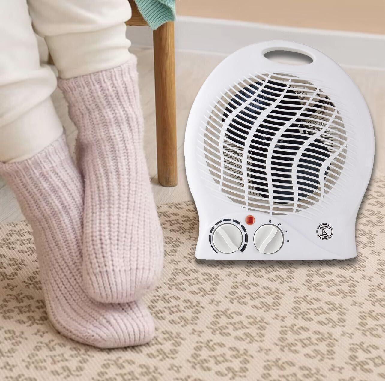 Fan Heater 2KW 2000W Small Portable Electric Hot Warm Air Upright