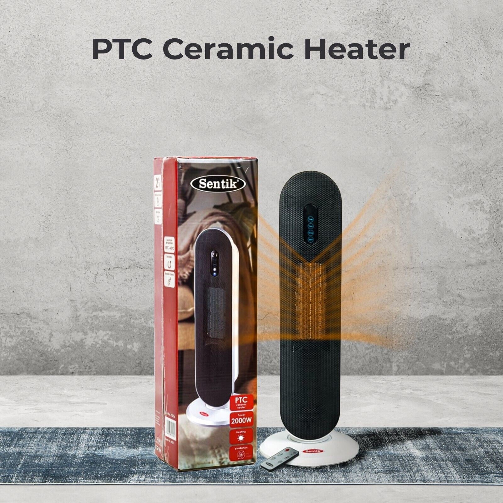 Oscillating Digital Tower PTC Ceramic Heater Portable Space Heater 2000W